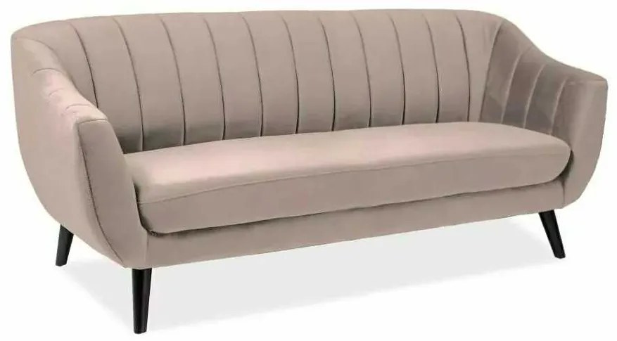 Canapea Elite Velvet, trei locuri, bej