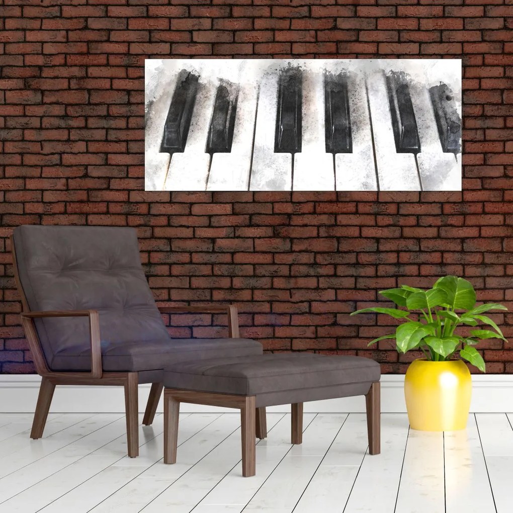 Tablou - Pian, acuarelă (120x50 cm)