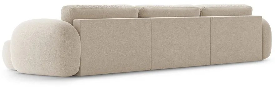 Colțar bej extensibil/cu spațiu de depozitare cu tapițerie din chenille (în formă de "U") Tonale – Cosmopolitan Design