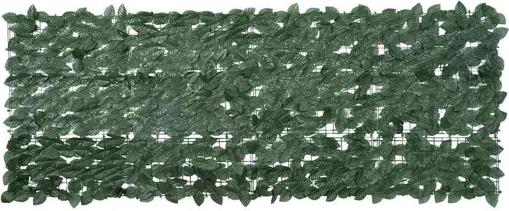 vidaXL Paravan de balcon cu frunze verde închis, 200x75 cm