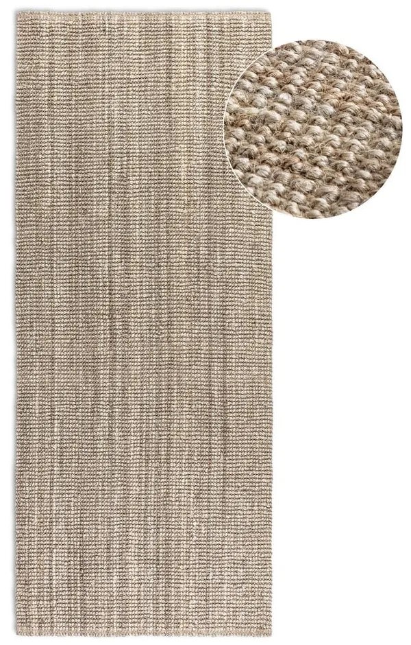 Covor tip traversă taupe din iută 80x200 cm Bouclé – Hanse Home