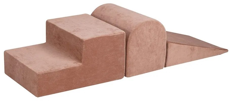 Teren de joacă din spumă bej 3 buc. din catifea înălțime 30 cm 45x143 cm Montessori – Meowbaby