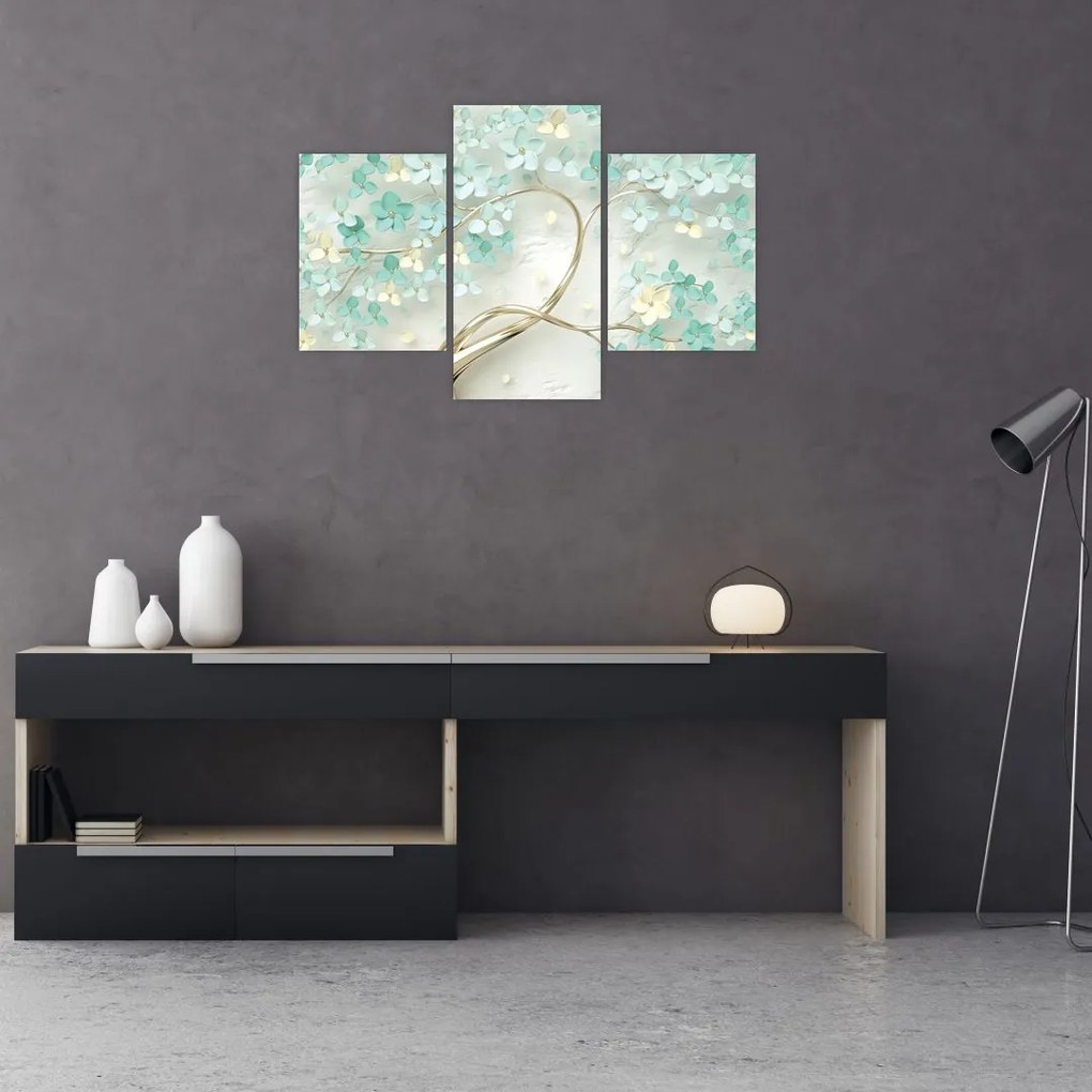 Tablou - Copac auriu înflorit (90x60 cm)