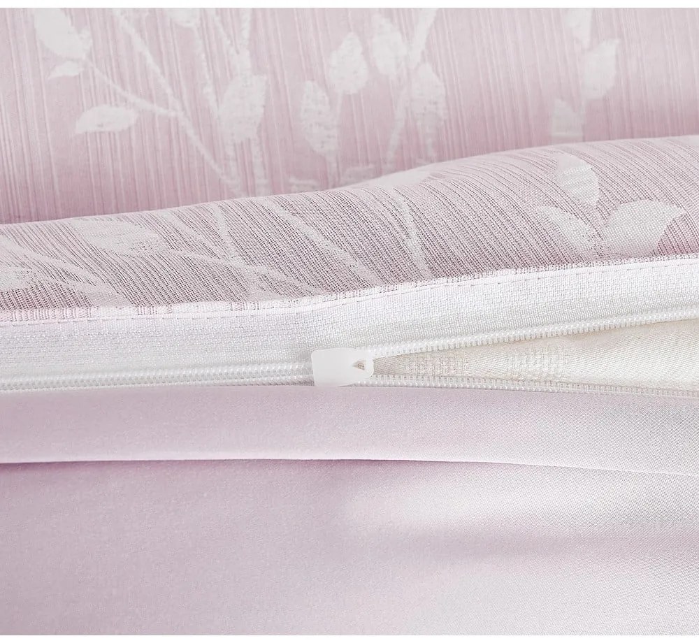 Lenjerie de pat roz din jacquard pentru pat de o persoană 140x200 cm Boston – My House