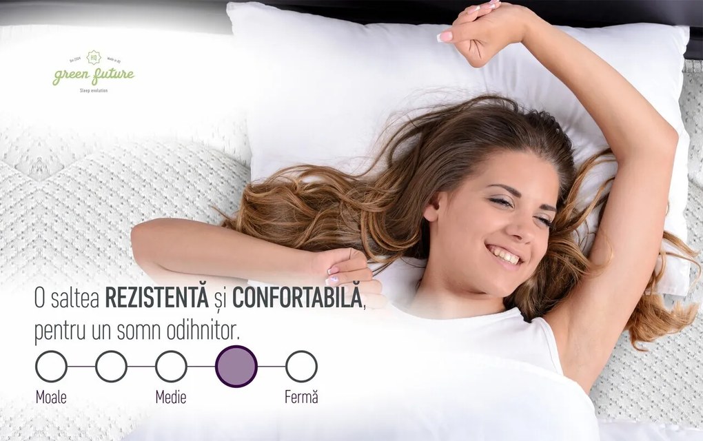 Saltea Argentum Healthguard Memory 12+3+4, 200x200 cm, H 21 cm, Ortopedica, Anatomica, Husa cu ioni de argint, Ventilatie 3D