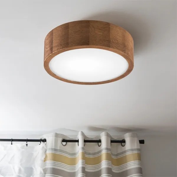 BRILAGI - Plafonieră LED RGBW dimabilă CARVALHO 1xE27/12W/230V Wi-Fi, stejar, Ø 27,5 cm