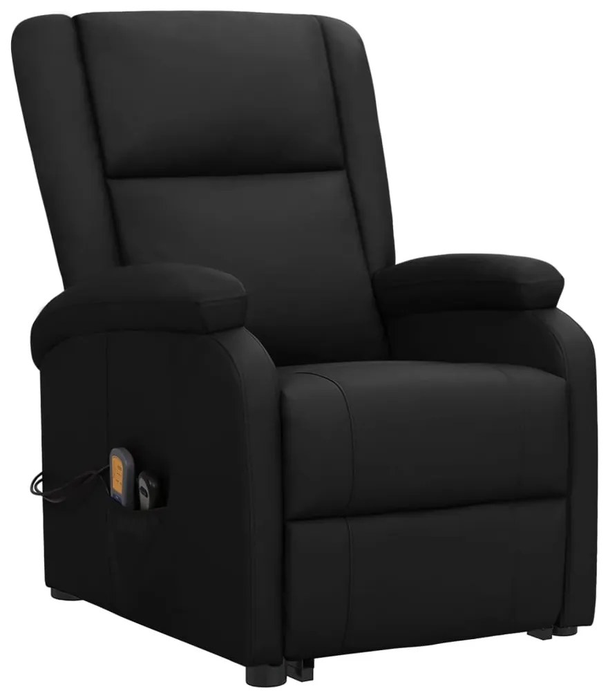 329685 vidaXL Fotoliu cu ridicare, negru, piele ecologică