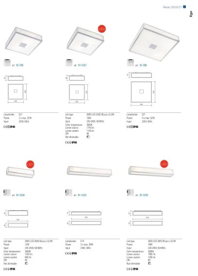 Redo 01-1234 - Aplică de perete pentru baie EGO LED/12W/230V IP44 crom
