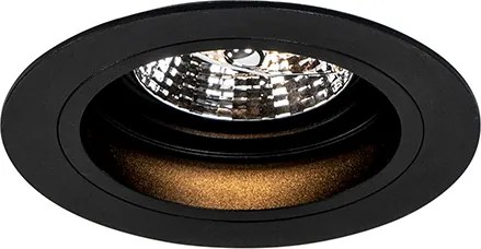 Spot integrat rotund negru reglabil - Chuck 70