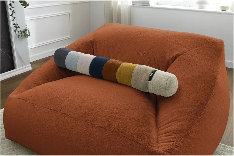 Fotoliu bean bag portocaliu cu tapițerie din blană artificială Lilibet – Bobochic Paris