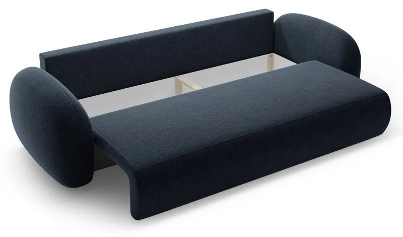 Canapea albastru-închis extensibilă/cu spațiu de depozitare cu tapițerie din chenille 262 cm Tonale – Cosmopolitan Design