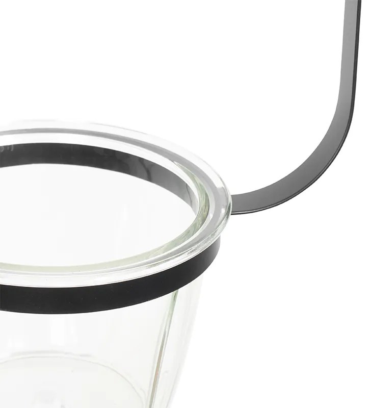 Lampă modernă suspendată neagră cu sticlă dreptunghiulară - Roslini