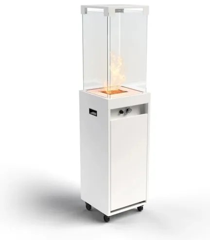 Șemineu de exterior pe gaz Planika Faro GAS 142x36 cm 8kW alb + capac de protecție