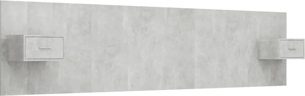 vidaXL Tăblie de pat cu dulapuri, gri beton, lemn prelucrat