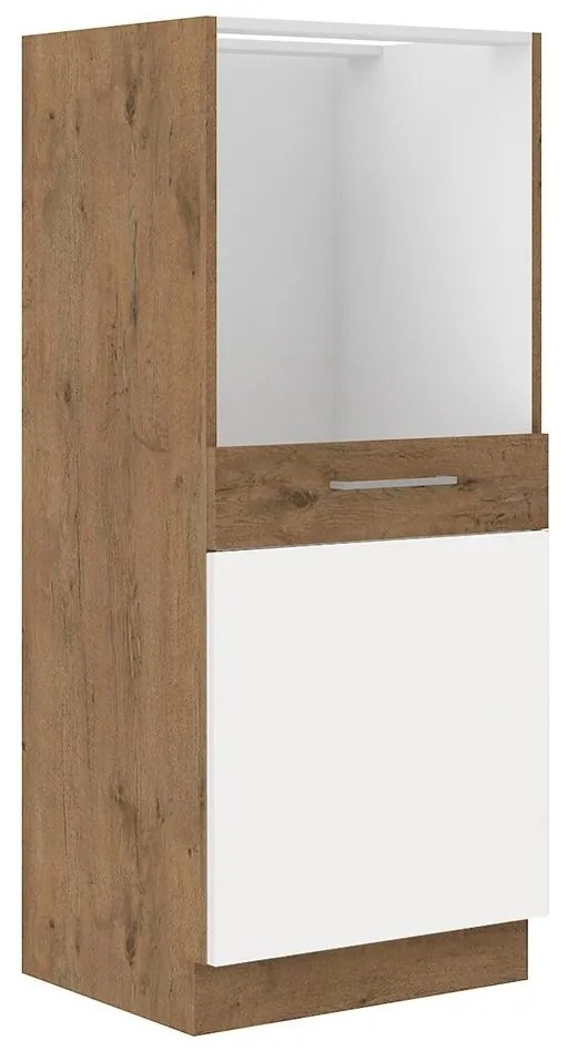 Dulap bucătărie sub cuptor Bronte 60 DP 145 1F BB (stejar lancelot + Alb lucios ). Promo -17%. 1058625