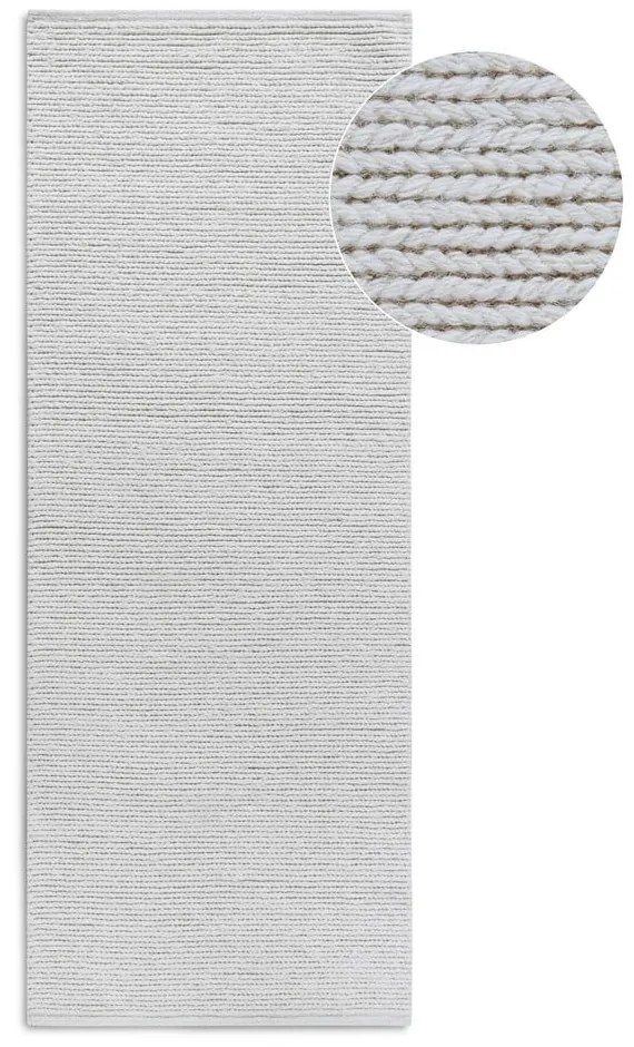Covor tip traversă alb țesut manual din lână 80x200 cm Francois – Villeroy&amp;Boch