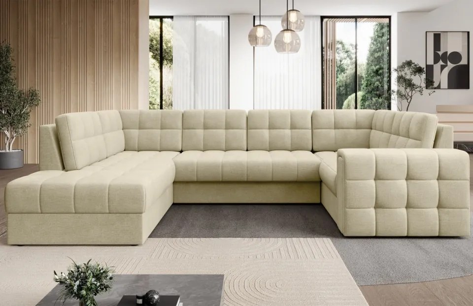 Coltar extensibil cu spatiu oentru depozitare, 299x198x82 cm, Blewett L, Eltap (Culoare: Gri inchis / Sola 6)