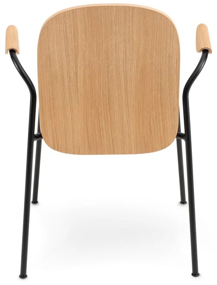 Scaune de dining în culoare naturală cu cotiere/stivuibile 2 buc. cu aspect de lemn de stejar Book – Gazzda