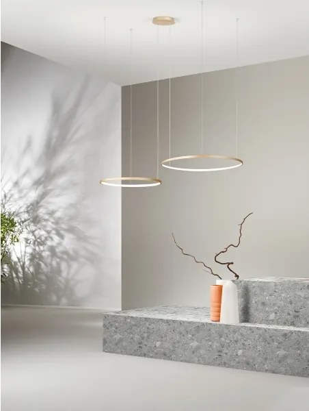 Ondaluce - Candelabru suspendat LED dimabil pe cablu SOEL LED/28W/230V + LED/38W auriu