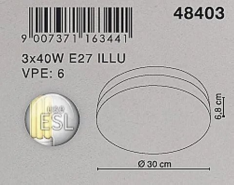 Plafonier diametru 30cm Opal 48403 GL