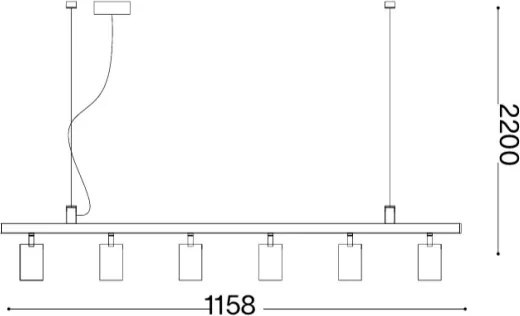 Ideal Lux - Pendul LED DYNAMITE 6 x GU10 / 7W / 230V CRI 90, alb