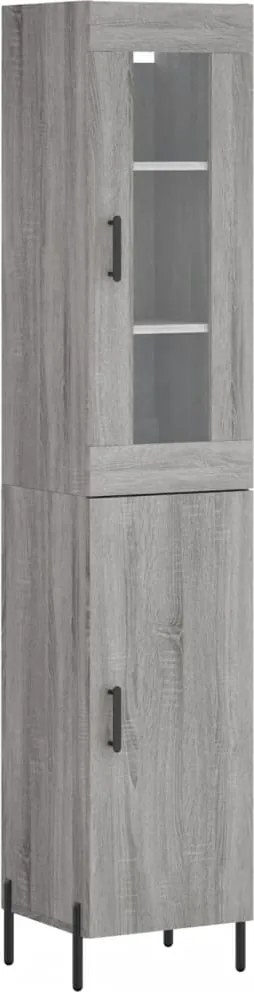 vidaXL Dulap înalt, gri sonoma, 34,5x34x180 cm, lemn prelucrat