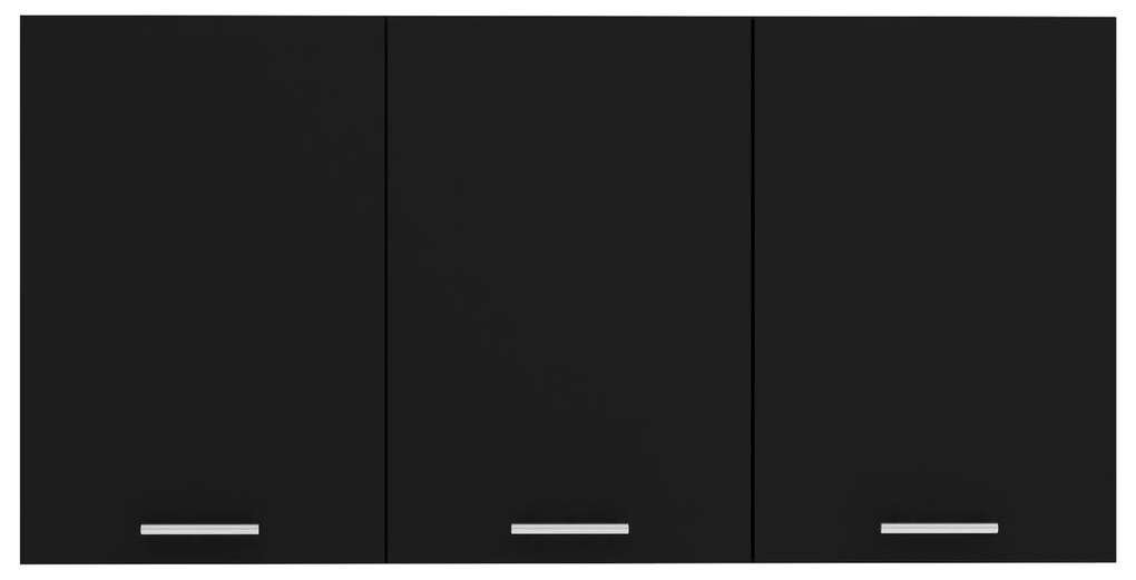 Corp Superior Ebru, 3 Usi, Negru, 120 x 30 x 60 cm