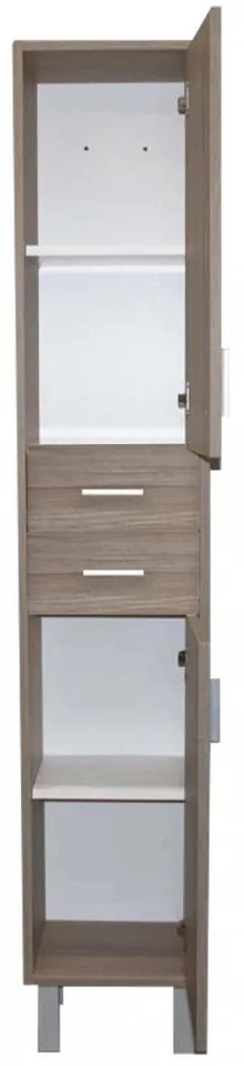 Dulap înalt Nerva 35 cu 2 uși, 2 sertare, ulm rauna