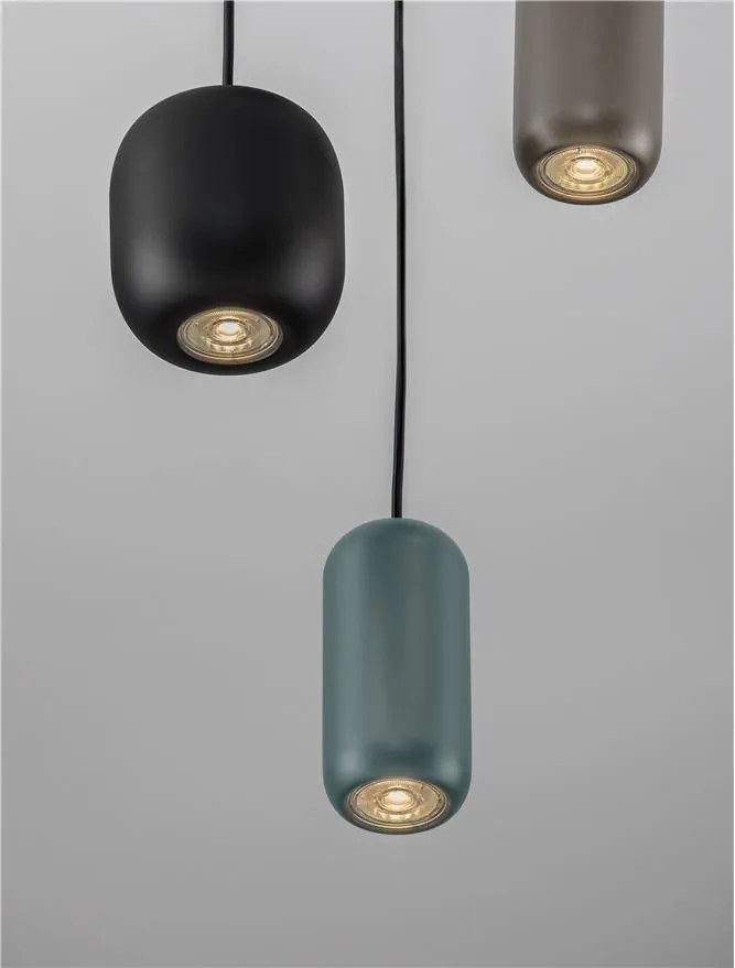 Lustra cu 3 pendule metal negru, maro, verde MARLIN