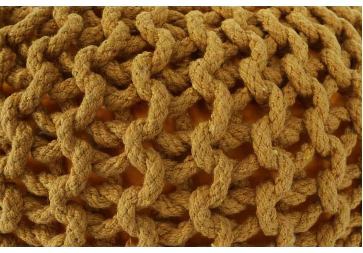 Pouf tricotat bumbac Culoare Mustar, GOBI TYP 2