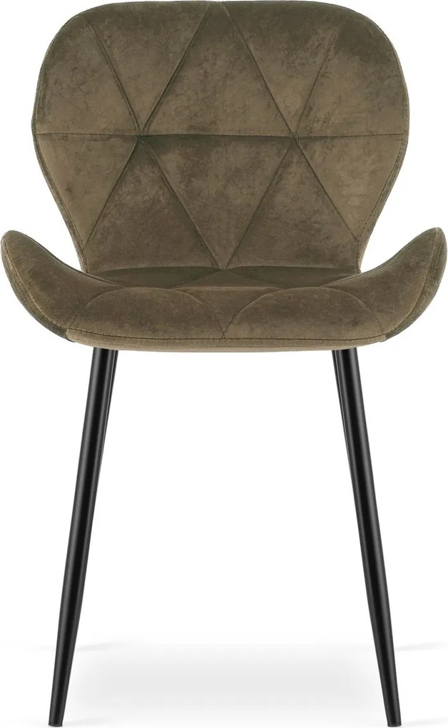 OFERTA Scaun de sufragerie MANGO VELVET cu picioare negre, maro calitatea II