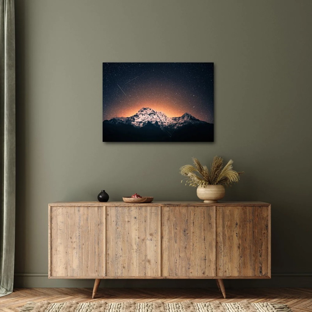 Tablou cu cerul nocturn cu munți (70x50 cm)