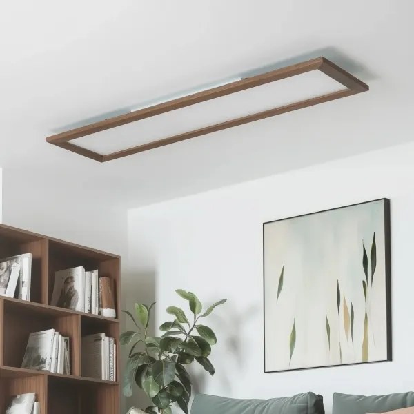 Plafonieră LED dimabilă Brilagi SLIMFRAME WOOD LED/58W/230V 124x34 cm + telecomandă