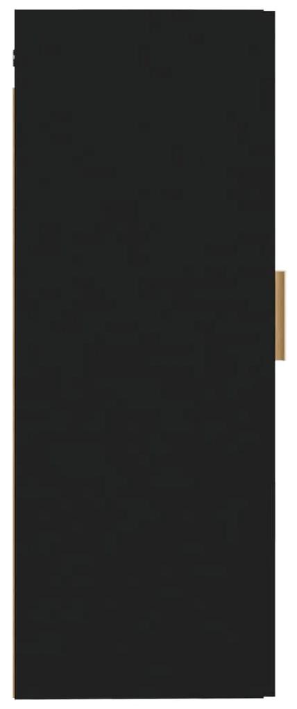 Dulap de perete, negru, 35x34x90 cm, lemn prelucrat Negru
