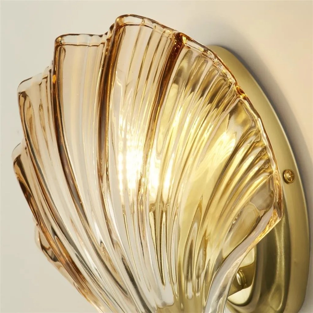 Aplica de perete baie cu protectie IP44 Shell, amber