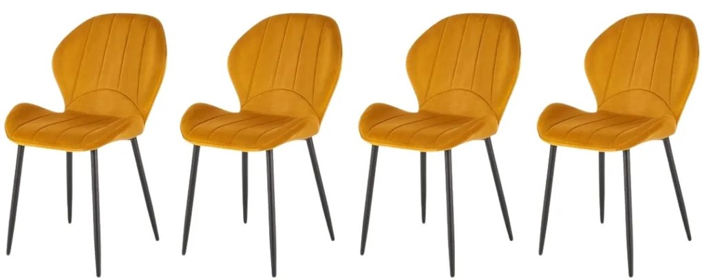 Set 4 scaune K538 velvet mustariu
