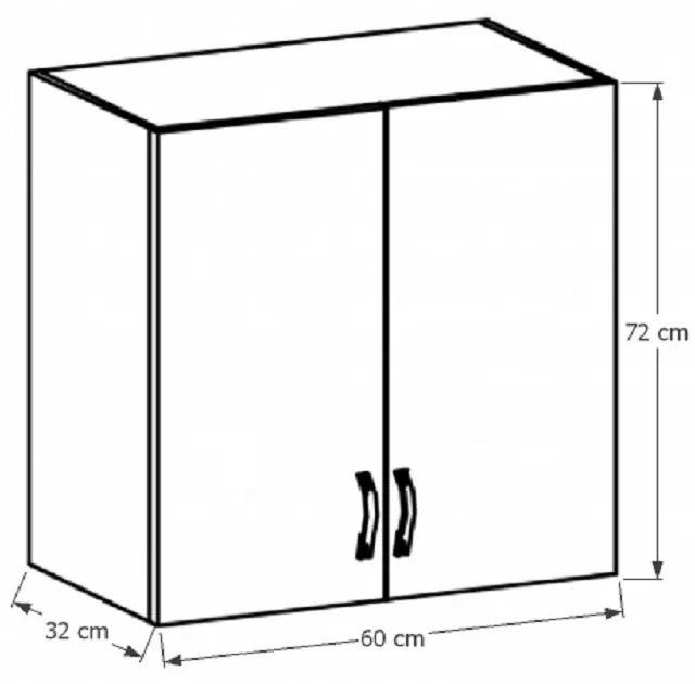 Dulap superior de bucătărie G60 Sillina (nuc milano). 1015129