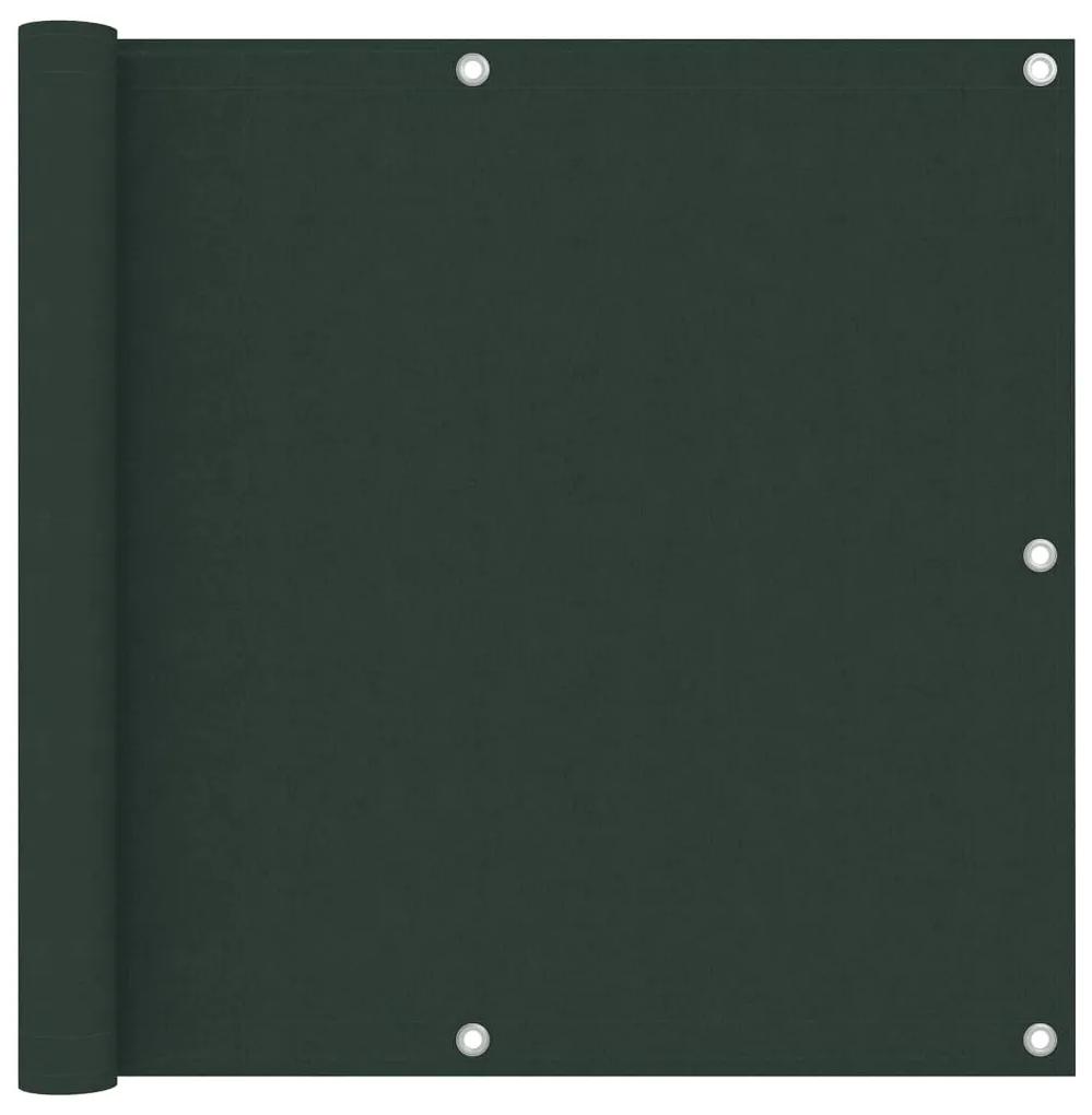 Paravan de balcon, verde inchis, 90x500 cm, tesatura oxford Verde inchis, 90 x 500 cm