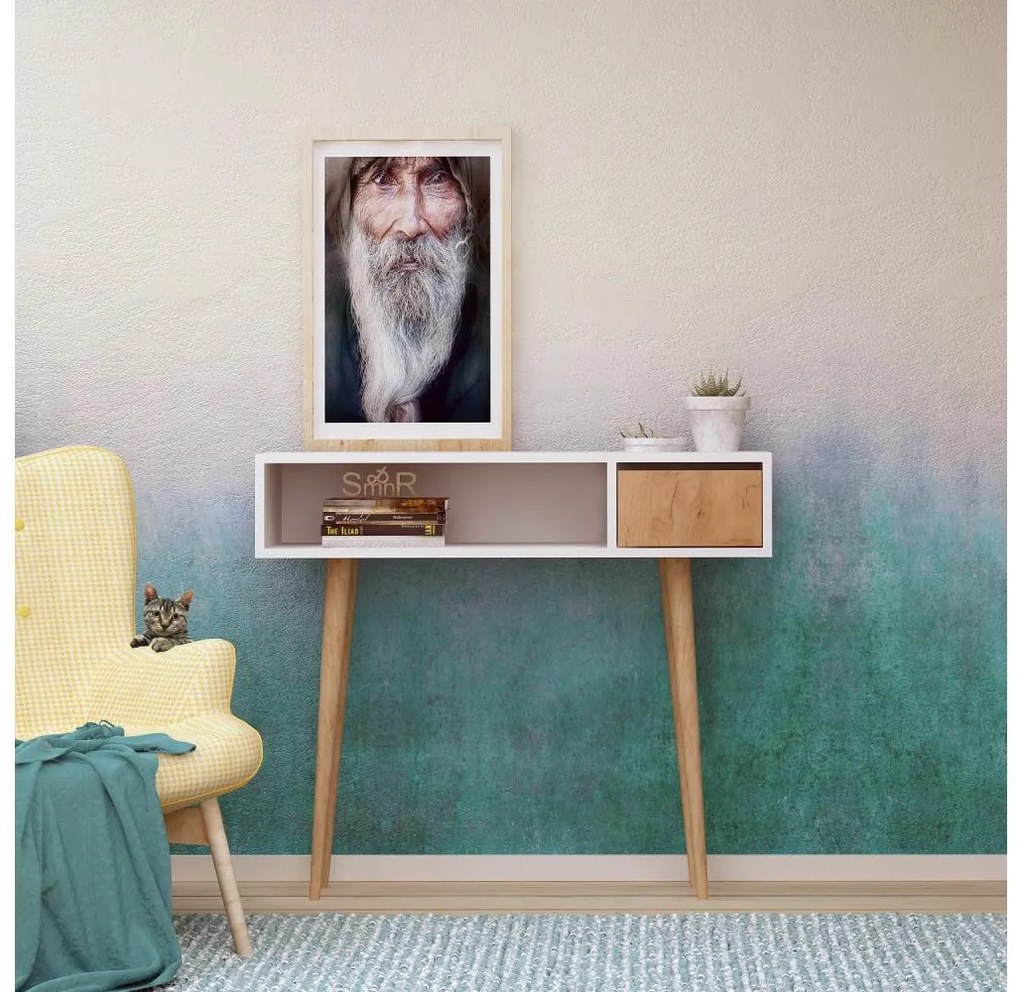 Consolă KIOGI 94 x 100 cm, alb/bej