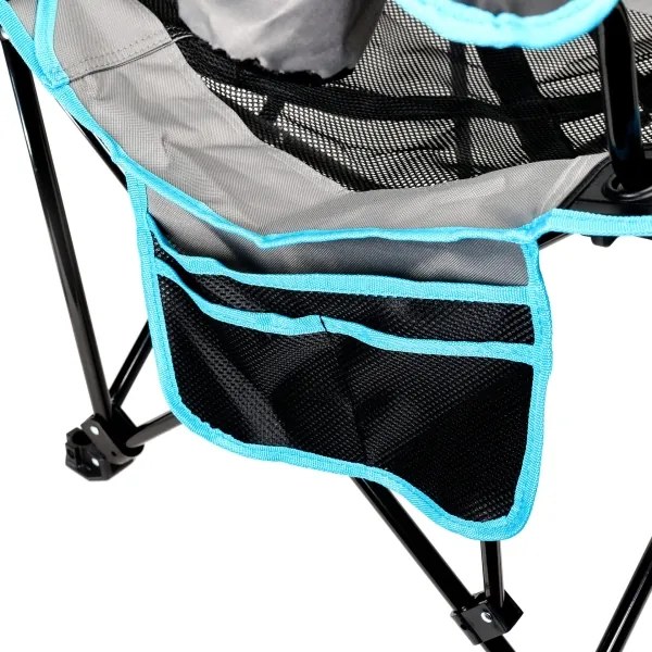 Masă pliabilă de drumeție + scaun gri/albastru