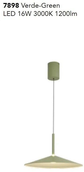 Lustra/Pendul LED reglabil CALICE verde 16W