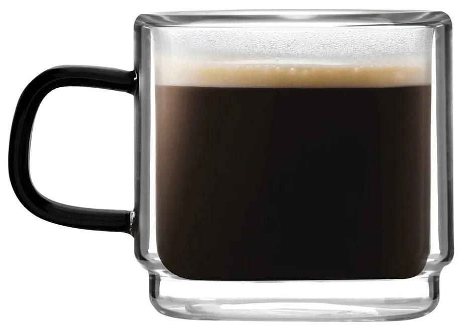 Căni 2 buc. pentru espresso din sticlă 80 ml Carbon – Vialli Design