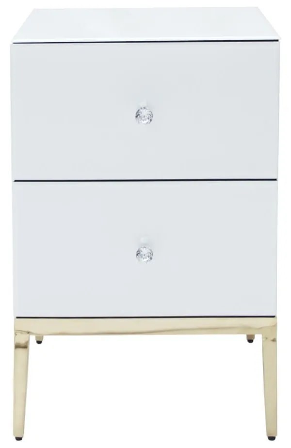 Noptiera Milan alb/silver – H78 cm