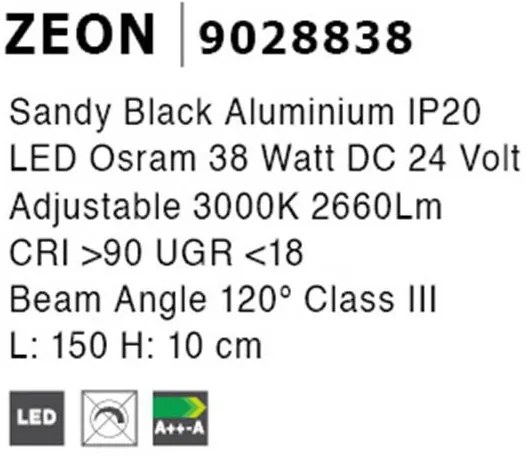 Accesoriu, Corp de iluminat pentru sistemul magnetic GRAMMI 01, Zeon 38W L-150cm NVL-9028838