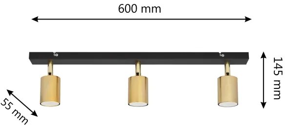 LED Spot TUNE 3xGU10/4,8W/230V auriu/negru