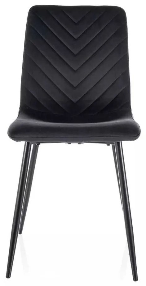 Scaun de bucătărie Freville Velvet, negru
