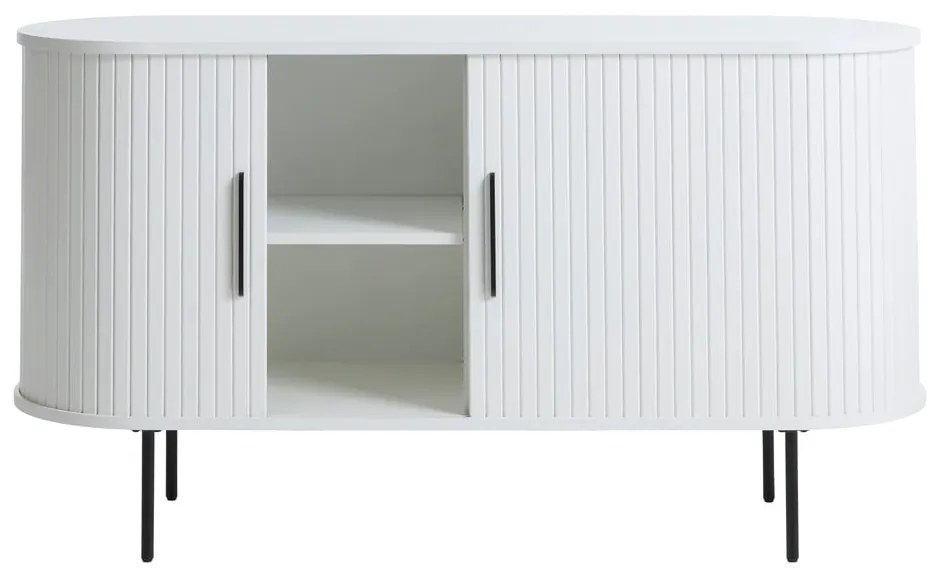 Comodă albă cu ușă glisantă 120x76x45 cm Nola – Unique Furniture