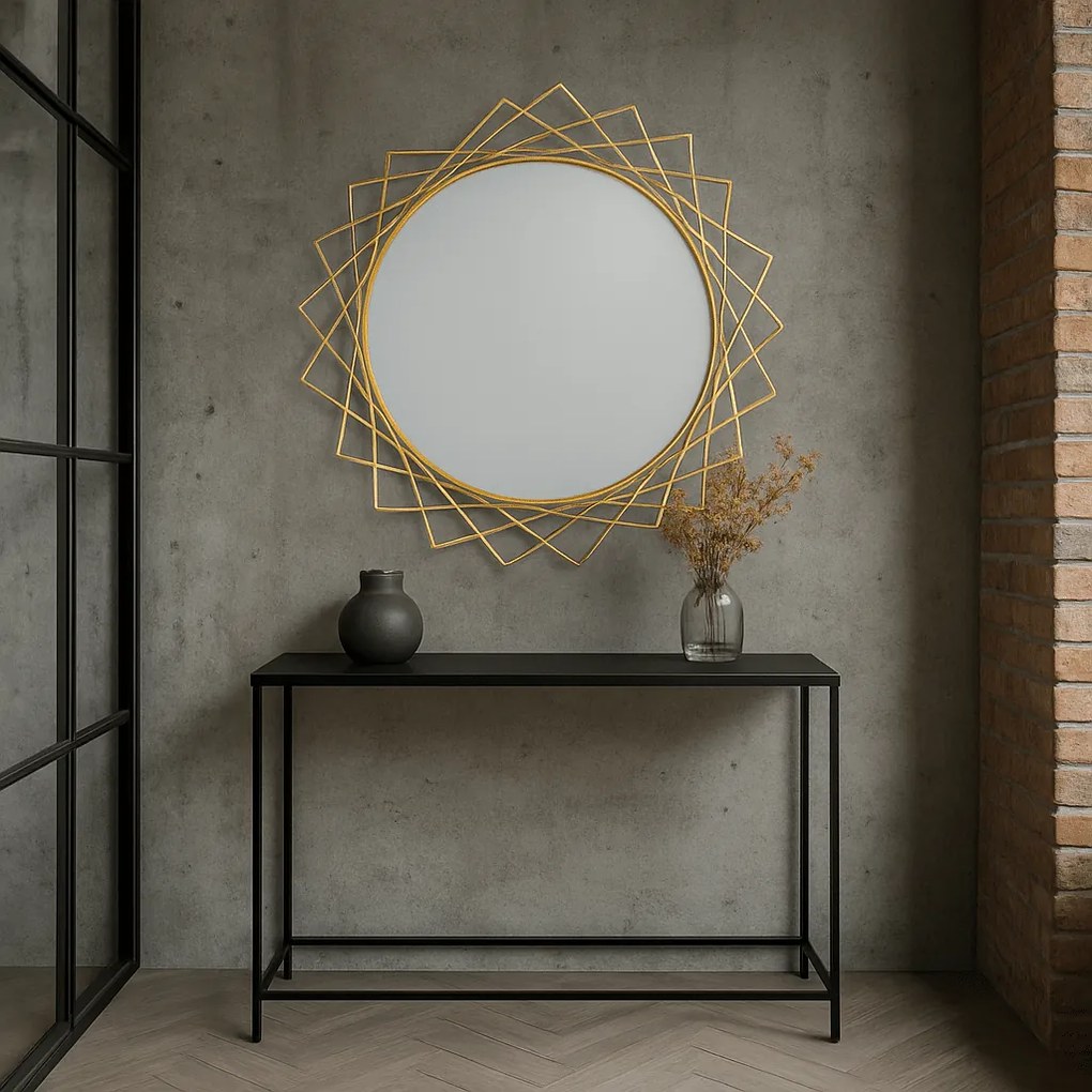 Oglinda geometrica Glam,auriu, ⌀ 85 cm