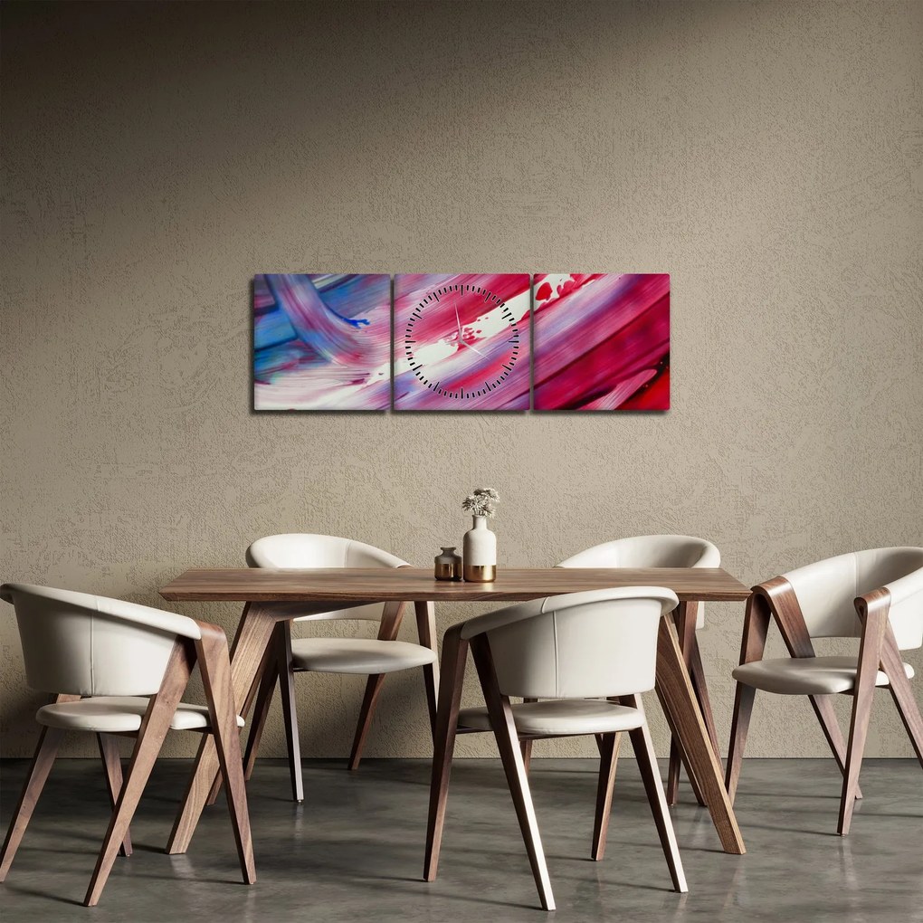 Tablou - culorile rozalbaste (cu ceas) (90x30 cm)