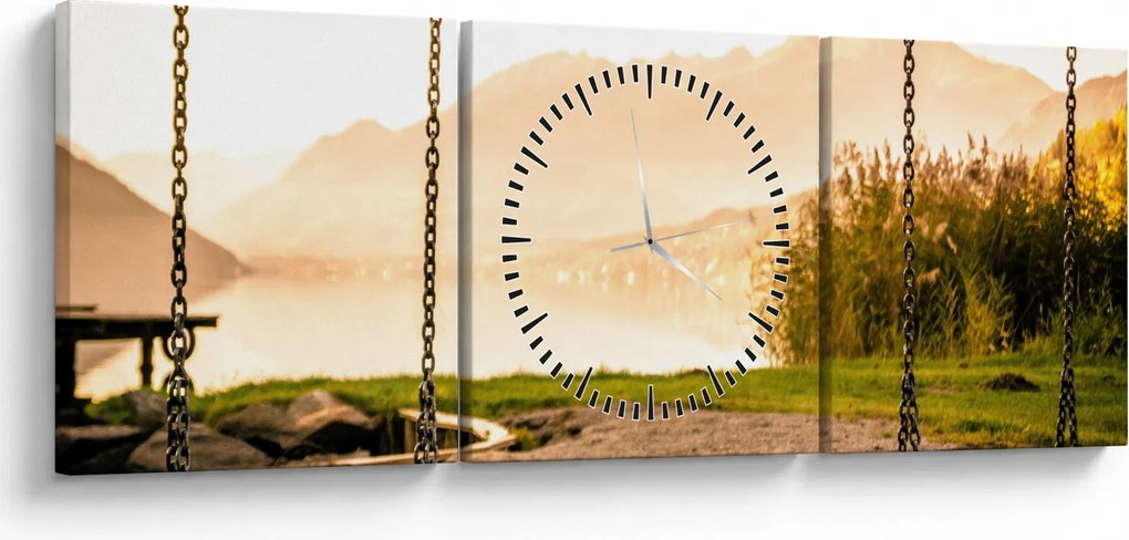 Tablou - balansoar în natură (cu ceas) (90x30 cm)